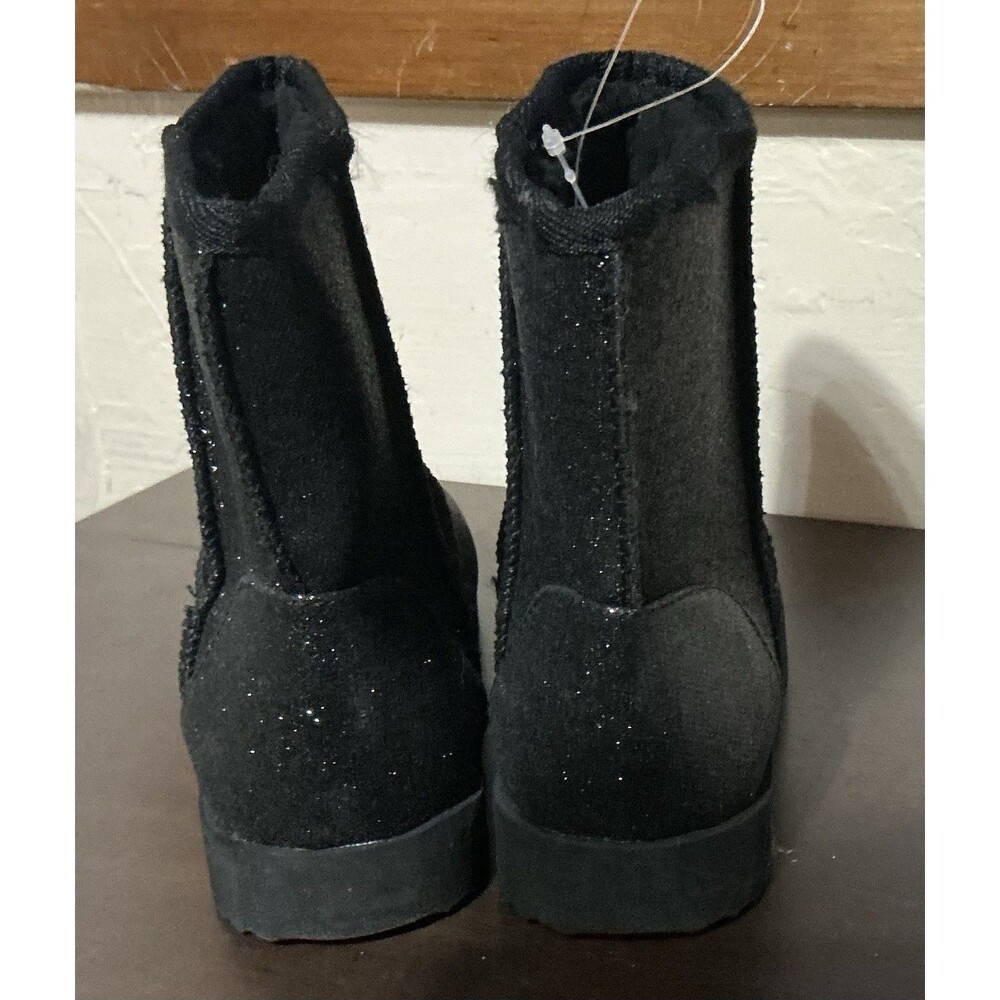 Wonder Nation Children's Boots Black Faux Fur Easy On/off Size 5 New W/O Tags - Picture 3 of 4